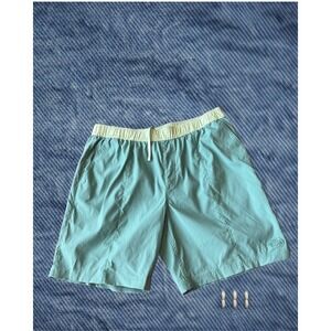 The North Face Mens Class V Shorts Teal Lime Green Size Large Long Travel Summer